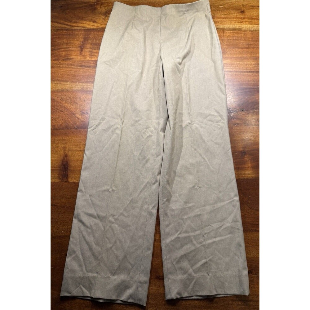 Coldwater Creek Womens 8 Classic Fit Khaki High Rise Wide Leg Trousers Pants